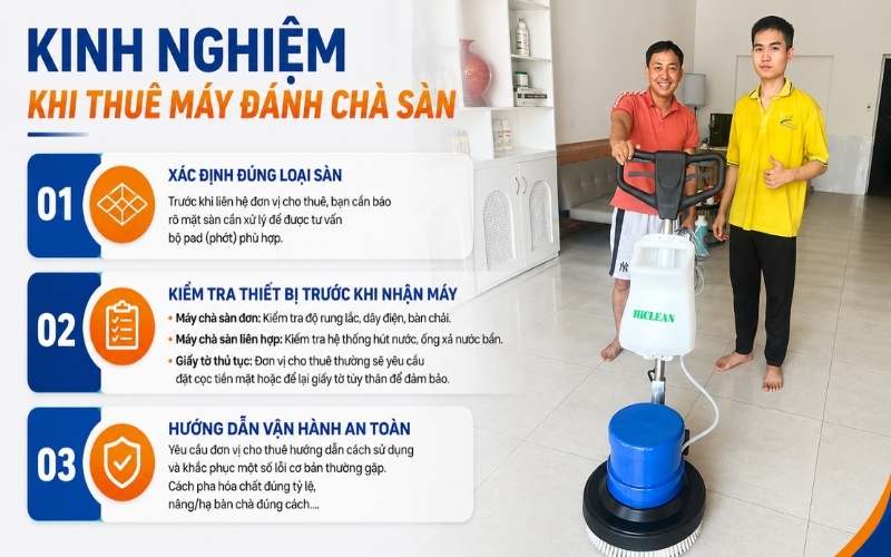 Kinh nghiệm khi thuê máy đánh chà sàn